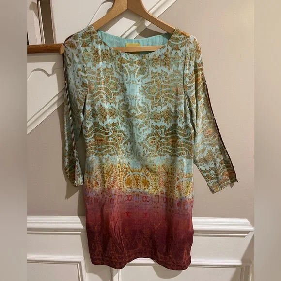 Anthropologie Maeve Silk Mini Dress - Picture 2 of 11